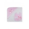 Conjunto capa baño y babero rosa Sardon